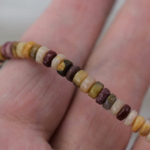 Mookaite Jasper Round Heishi / Tire Beads – Approx.  5X2 MM | Natural genuine rondelle Mookaite Jasper beads for beading and jewelry making.  #jewelry #beads #beadedjewelry #diyjewelry #jewelrymaking #beadstore #beading #affiliate #ad