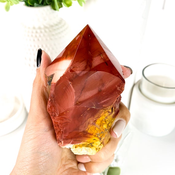 Mookaite Large Crystal Tower Top Polished Mookaite  Mookaite Jasper Point | Large Mookaite Tower, Mookaite Stone, Top Polished Points