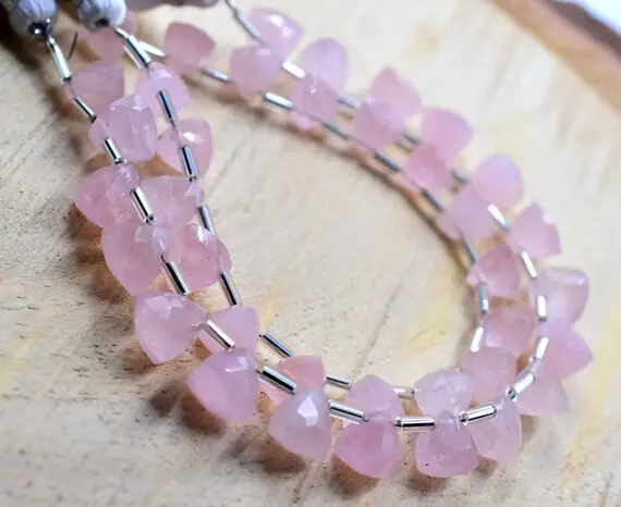 Morganite Trillion Shape Faceted Triangle Beads Brioletter 7x9.mm Approx 7"inches Natural Top Quality Wholesaler Price.