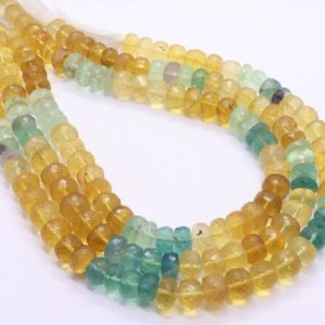 Shop Fluorite Rondelle Beads! Multi Fluorite Faceted Rondelle Beads Yellow Fluorite Bead Green Fluorite Bead AAA+ Natural Fluorite Rondelle Bead 13 Inch Fluorite Stand | Natural genuine rondelle Fluorite beads for beading and jewelry making.  #jewelry #beads #beadedjewelry #diyjewelry #jewelrymaking #beadstore #beading #affiliate #ad