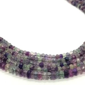 Shop Fluorite Rondelle Beads! Multi Fluorite Faceted Rondelle Beads Multi Fluorite Beads Natural Fluorite Rondelle Beads 4-5 MM Fluorite Rondelle Smooth Beads for Jewelry | Natural genuine rondelle Fluorite beads for beading and jewelry making.  #jewelry #beads #beadedjewelry #diyjewelry #jewelrymaking #beadstore #beading #affiliate #ad