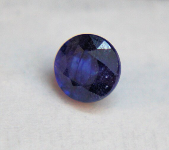 Natural 1.85 Carat Round Cut Dark Blue Sapphire Loose Gemstone September Birthstone Holiday Gift