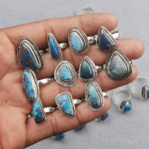 Shop Azurite Rings! Natural Azurite Ring, Silver Overlay Ring, Women Handmade Ring Jewelry | Natural genuine Azurite rings, simple unique handcrafted gemstone rings. #rings #jewelry #shopping #gift #handmade #fashion #style #affiliate #ad