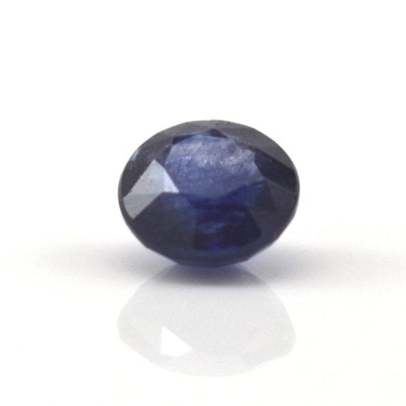 Natural Blue Sapphire Unmounted 1.3 Carat Round Cut Dark Blue Loose Gemstone September Birthstone Holiday Gift