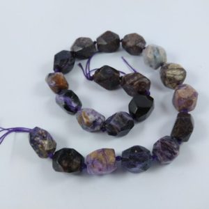 Shop Charoite Chip & Nugget Beads! Natural Charoite Faceted Nugget/Chunk/Column Beads / Approx 12-13mm x 16-20mm / Hole Approx 1mm / Sold Per Bead | Natural genuine chip Charoite beads for beading and jewelry making.  #jewelry #beads #beadedjewelry #diyjewelry #jewelrymaking #beadstore #beading #affiliate #ad