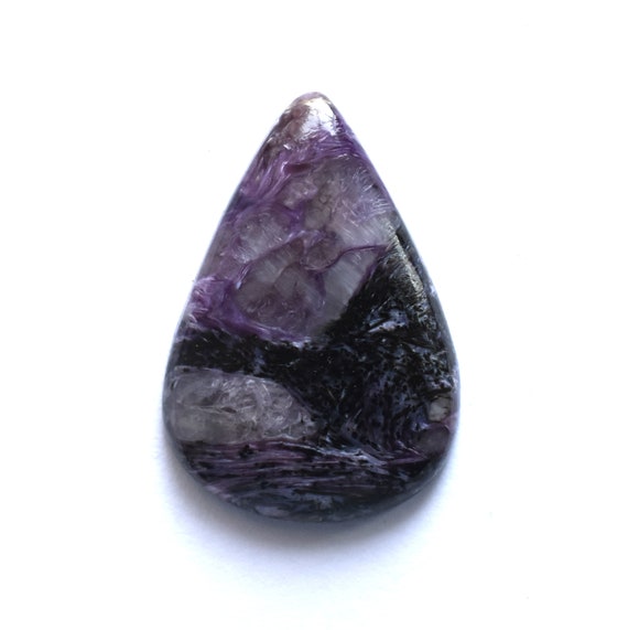 Natural Charoite Gemstone-purple Charoite Pear Cabochon 22ct,loose Gemstone,charoite Gemstone,purple Charoite,charoite Pear,ring Making