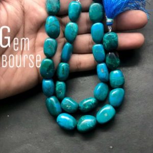Shop Chrysocolla Chip & Nugget Beads! Natural Chrysocolla Smooth Tumble / Nugget Beads AAA+ Quality 7.5 Inches Full Strands chrysocolla Tumbles / Nuggets  for jewelry making | Natural genuine chip Chrysocolla beads for beading and jewelry making.  #jewelry #beads #beadedjewelry #diyjewelry #jewelrymaking #beadstore #beading #affiliate #ad