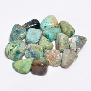 Shop Tumbled Chrysocolla Crystals & Pocket Stones! Natural Chrysocolla Tumbled Stone, Pocket Stone | Natural genuine stones & crystals in various shapes & sizes. Buy raw cut, tumbled, or polished gemstones for making jewelry or crystal healing energy vibration raising reiki stones. #crystals #gemstones #crystalhealing #crystalsandgemstones #energyhealing #affiliate #ad
