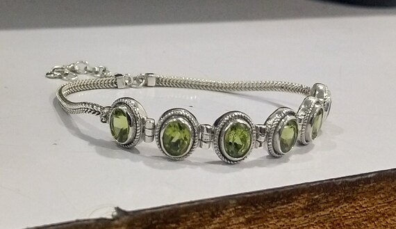 Natural Cut Moldavite Gemstone Bracelet In Sterling Silver| Oval Shape Moldavite Bracelet| Moldavite Jewelry| Anniversary Gift| Gift For Her