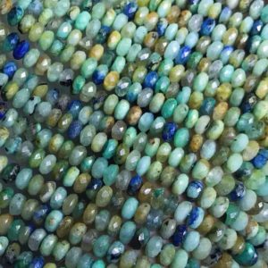Shop Chrysocolla Rondelle Beads! Natural Faceted Chrysocolla Rondelle Beads 15.5" Strand.Turquoise Green Spacer Beads,4*7mm | Natural genuine rondelle Chrysocolla beads for beading and jewelry making.  #jewelry #beads #beadedjewelry #diyjewelry #jewelrymaking #beadstore #beading #affiliate #ad