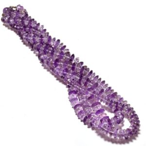 Shop Amethyst Rondelle Beads! Natural Faceted German Cutting Amethyst Rondelle Beads 9mm Gemstone Beads 18" Strand Superb Quality | Natural genuine rondelle Amethyst beads for beading and jewelry making.  #jewelry #beads #beadedjewelry #diyjewelry #jewelrymaking #beadstore #beading #affiliate #ad