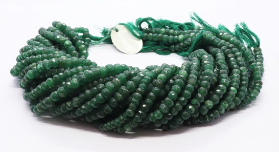 Natural Green Aventurine Faceted Rondelle Beads, 6-6.5 Mm Aventurine Gemstone Beads, 12.5" Aaa Quality Aventurine Rondelle Beads