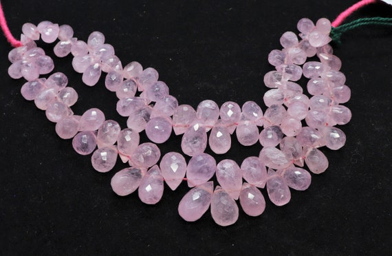 Natural Morganite Faceted Drops Shape Beads, Morganite Faceted Beads, Morganite Teardrop  Briolette, Morganite Beads For Jewelry Making