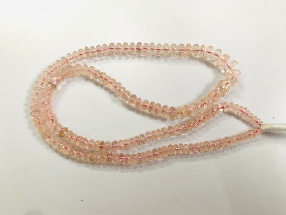 Natural Morganite Smooth Rondelle Beads | 4 To 6 Mm | 75 Carat | Morganite Rondelle Beads For Jewelry Making | Gemstones Beads