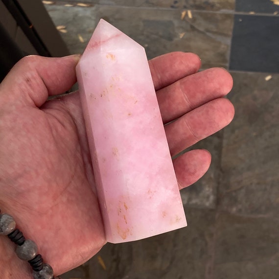 Natural Pink Opal Healing Tower Obelisk Wand Semiprecious Gemstone