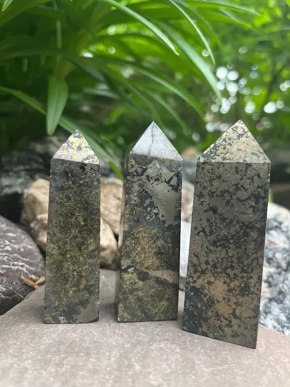 Natural Pyrite Obelisk Towers,crystal Point,crystal Wand,healing Crystal,natural Crystal,pyrite Tower,dark Crystal ,crystal Home Decor