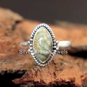 Shop Rainforest Jasper Rings! Natural Rainforest Jasper Ring , 925 Solid Ring, Rainforest Silver Ring, Marquise Gemstone Ring, Daily Wear Ring, Women Ring, Boho Jewellery | Natural genuine Rainforest Jasper rings, simple unique handcrafted gemstone rings. #rings #jewelry #shopping #gift #handmade #fashion #style #affiliate #ad