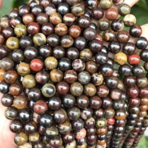 Natural Red tiger iron round beads 8mm 10mm,15 inches,semi-finished products | Natural genuine round Tiger Iron beads for beading and jewelry making.  #jewelry #beads #beadedjewelry #diyjewelry #jewelrymaking #beadstore #beading #affiliate #ad