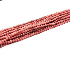 Shop Rhodochrosite Rondelle Beads! Natural Rhodochrosite Faceted Rondelle Beads AAA Rhodochrosite Micro Beads Pink Color Stone Rondelle Beads 2.5mm-3mm  jewelry Making Beads | Natural genuine rondelle Rhodochrosite beads for beading and jewelry making.  #jewelry #beads #beadedjewelry #diyjewelry #jewelrymaking #beadstore #beading #affiliate #ad