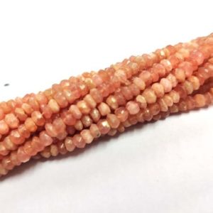 Shop Rhodochrosite Rondelle Beads! Natural Rhodochrosite Faceted Rondelle Loose Beads 3.5-4mm 13"strand | Natural genuine rondelle Rhodochrosite beads for beading and jewelry making.  #jewelry #beads #beadedjewelry #diyjewelry #jewelrymaking #beadstore #beading #affiliate #ad