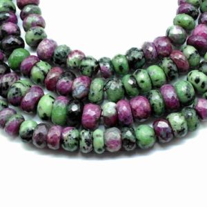 Shop Ruby Zoisite Rondelle Beads! Natural Ruby Zoisite 9mm To 10mm Rondelle shape Beads,Multi Color Faceted beads,Precious stone beads,Gemstone tiny spacer bead,rondlle bead | Natural genuine rondelle Ruby Zoisite beads for beading and jewelry making.  #jewelry #beads #beadedjewelry #diyjewelry #jewelrymaking #beadstore #beading #affiliate #ad