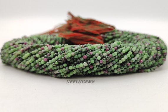 Natural Ruby Zoisite Micro Cut Faceted Rondelle Beads,ruby Zoisite Faceted Beads,ruby Zoisite Rondelle Beads,2.00-2.50 Mm Ruby Zoisite Beads