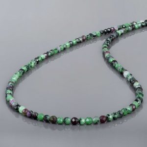 Shop Ruby Zoisite Necklaces! Natural Ruby Zoisite Necklace Faceted Rondelle Beaded Necklace Semi Precious Gemstone Anniversary Gift For Wife Christmas Birthday Gift | Natural genuine Ruby Zoisite necklaces. Buy crystal jewelry, handmade handcrafted artisan jewelry for women.  Unique handmade gift ideas. #jewelry #beadednecklaces #beadedjewelry #gift #shopping #handmadejewelry #fashion #style #product #necklaces #affiliate #ad