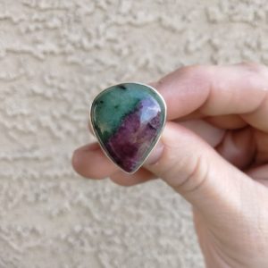 Shop Ruby Zoisite Rings! Natural Ruby Zoisite Ring* .925 Sterling Silver* Purple & Green Stone Ring* Boho Ring* Statement Ring* Size 7* Gift* Free Shipping | Natural genuine Ruby Zoisite rings, simple unique handcrafted gemstone rings. #rings #jewelry #shopping #gift #handmade #fashion #style #affiliate #ad