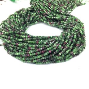 Natural Ruby Zoisite Rondelle Faceted Beads 3mmx2mm 4mmx3mm Tiny Ruby Zoisite Gemstone Small Semi Precious Ruby Zoisite Rondelle Beads | Natural genuine rondelle Ruby Zoisite beads for beading and jewelry making.  #jewelry #beads #beadedjewelry #diyjewelry #jewelrymaking #beadstore #beading #affiliate #ad