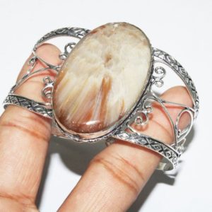 Shop Scolecite Bracelets! Natural Scolecite Bangle , Scolecite Gemstone Bangle , Designer Cuff Bangle , Adjustable Cuff , 925 Sterling Silver Plated Jewelry B11-37 | Natural genuine Scolecite bracelets. Buy crystal jewelry, handmade handcrafted artisan jewelry for women.  Unique handmade gift ideas. #jewelry #beadedbracelets #beadedjewelry #gift #shopping #handmadejewelry #fashion #style #product #bracelets #affiliate #ad
