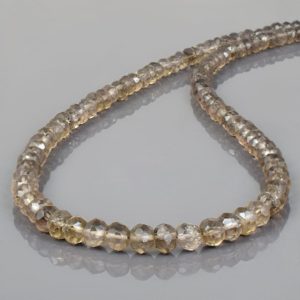 Shop Smoky Quartz Rondelle Beads! Natural Smoky Quartz Necklace Rondelle Faceted Smoky Beads Necklace Layering Stacking Necklace, Solar Plexus Chakra Necklace Crystal Jewelry | Natural genuine rondelle Smoky Quartz beads for beading and jewelry making.  #jewelry #beads #beadedjewelry #diyjewelry #jewelrymaking #beadstore #beading #affiliate #ad