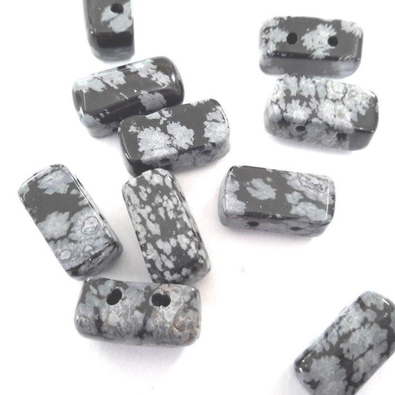 Natural Snowflake Obsidian Stone 2 Strand  Beads G1043