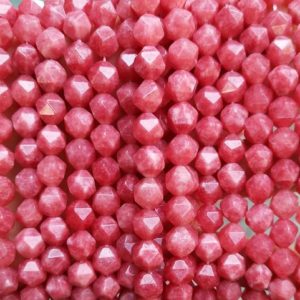 Shop Rhodochrosite Beads! Natural Star Cut Faceted Rhodochrosite Gemstone Nugget Diamond Beads ,6mm 8mm 10mm Rhodochrosite beads Wholesale Supply,one strand 15" | Natural genuine beads Rhodochrosite beads for beading and jewelry making.  #jewelry #beads #beadedjewelry #diyjewelry #jewelrymaking #beadstore #beading #affiliate #ad