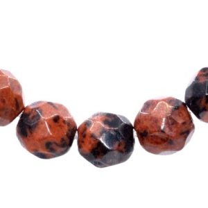 Shop Obsidian Faceted Beads! Genuine Natural Obsidian Gemstone Beads 4MM Mahogany Faceted Round AAA Quality Loose Beads (100893) | Natural genuine faceted Obsidian beads for beading and jewelry making.  #jewelry #beads #beadedjewelry #diyjewelry #jewelrymaking #beadstore #beading #affiliate #ad