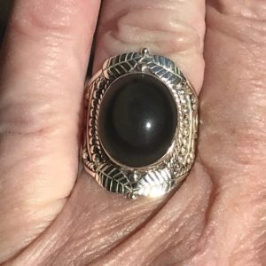 Shop Obsidian Rings! Amazing Eye Obsidian Ring,  Size 8 | Natural genuine Obsidian rings, simple unique handcrafted gemstone rings. #rings #jewelry #shopping #gift #handmade #fashion #style #affiliate #ad