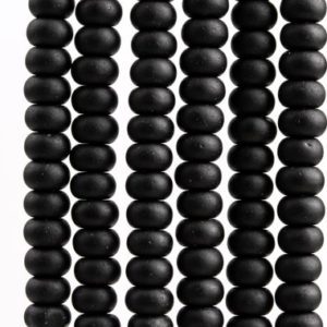 Shop Obsidian Rondelle Beads! 77 / 39 Pcs – 8x5mm Matte Black Obsidian Beads Grade A Genuine Natural Rondelle Gemstone Loose Beads (117569) | Natural genuine rondelle Obsidian beads for beading and jewelry making.  #jewelry #beads #beadedjewelry #diyjewelry #jewelrymaking #beadstore #beading #affiliate #ad