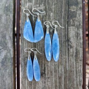Shop Onyx Earrings! Long blue onyx earrings. Royal blue earrings. Avail in sterling silver only | Natural genuine Onyx earrings. Buy crystal jewelry, handmade handcrafted artisan jewelry for women.  Unique handmade gift ideas. #jewelry #beadedearrings #beadedjewelry #gift #shopping #handmadejewelry #fashion #style #product #earrings #affiliate #ad