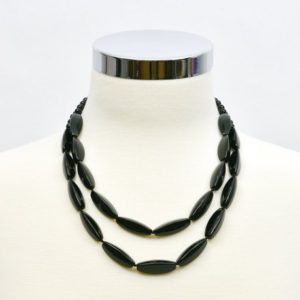 Black Onyx Necklace, Double Strand Gemstone Necklace, Black Statement Necklace, Gemstone necklace, Handmade Jewelry, Gemstone Jewelry | Natural genuine Gemstone necklaces. Buy crystal jewelry, handmade handcrafted artisan jewelry for women.  Unique handmade gift ideas. #jewelry #beadednecklaces #beadedjewelry #gift #shopping #handmadejewelry #fashion #style #product #necklaces #affiliate #ad