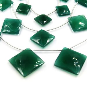 Shop Onyx Bead Shapes! Green Onyx Beads | Hand Cut Indian Gemstone | Cushion Cut Diamond Shaped Beads | High Quality Green Onyx | Loose Gemstone Bead | Three Sizes | Natural genuine other-shape Onyx beads for beading and jewelry making.  #jewelry #beads #beadedjewelry #diyjewelry #jewelrymaking #beadstore #beading #affiliate #ad