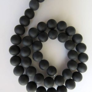 Shop Onyx Round Beads! Frosted Matte Black Onyx Large Hole Gemstone beads, 8mm Matte Black Onyx Smooth Round Beads, Drill Size 1mm, 15 Inch Strand, GDS568 | Natural genuine round Onyx beads for beading and jewelry making.  #jewelry #beads #beadedjewelry #diyjewelry #jewelrymaking #beadstore #beading #affiliate #ad