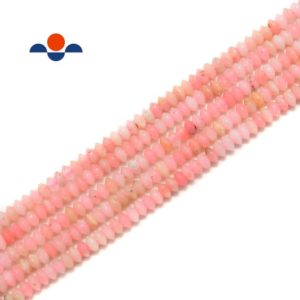 Shop Opal Faceted Beads! Pink Opal Faceted Rondelle Discs Beads Size 2x3mm 15.5" Strand | Natural genuine faceted Opal beads for beading and jewelry making.  #jewelry #beads #beadedjewelry #diyjewelry #jewelrymaking #beadstore #beading #affiliate #ad