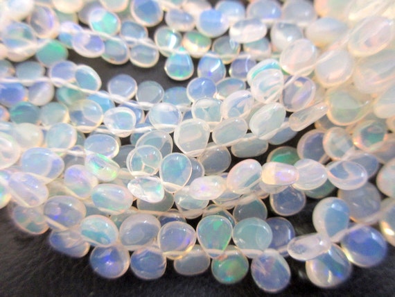 Ethiopian Opal Briolette Beads, Ethiopian Welo Opal Heart Pear Beads, Ethiopian Opal Beads, 5-10mm/4-8mm Welo Opal Beads, Gds146