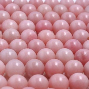 Pink Opal Smooth Gemstone Grade AAA Pink 4mm 6mm 8mm 10mm Round Loose Beads Full Strand (166) | Natural genuine round Gemstone beads for beading and jewelry making.  #jewelry #beads #beadedjewelry #diyjewelry #jewelrymaking #beadstore #beading #affiliate #ad