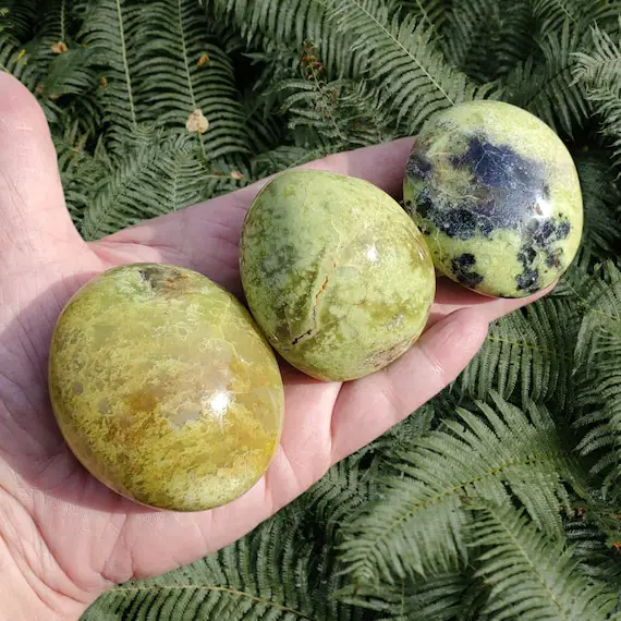 Large Green Opal - Palm Stone - Opal Pebble - Opal - Natural Opal - Worry Stone - Green Stone - Heart Chakra - Pocket Stone - Self Love