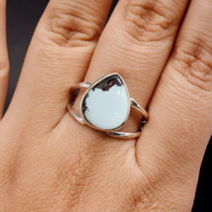 Shop Magnesite Rings! Natural Wild Horse Turquise Gemstone Pear Shape In Sterling Silver Ring/Handmade Wedding Ring/Mother's Gift Ring/Promise Ring/Gift For Her | Natural genuine Magnesite rings, simple unique alternative gemstone engagement rings. #rings #jewelry #bridal #wedding #jewelryaccessories #engagementrings #weddingideas #affiliate #ad