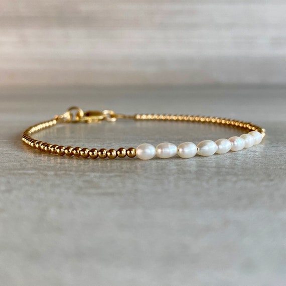 Real Pearl Bracelet | Dainty Pearl Jewelry | Sterling Silver Or Gold Clasp | Custom Size For Large Or Small Wrists | Tiny Bead Bracelet