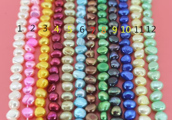 6-7mm Multi Color Nugget Baroque Pearl Beads ,cultured Pearl Strands, Loose Pearl Beads,pearl For Jewelry Making Necklace -46pcs-14-15inches