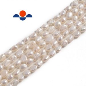 Shop Pearl Beads! White Fresh Water Pearl Side Drill Nugget Beads 4mm 6mm 8mm 10mm 14" Strand | Natural genuine beads Pearl beads for beading and jewelry making.  #jewelry #beads #beadedjewelry #diyjewelry #jewelrymaking #beadstore #beading #affiliate #ad