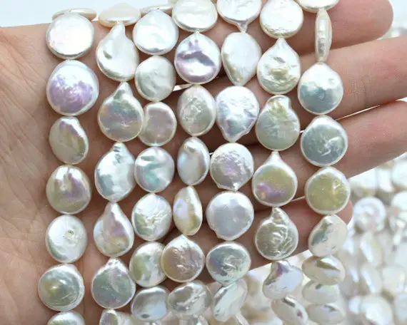 Aaa 12mm Coin White Pearl Beads,freshwater Pearl Beads,loose Pearl,seed Pearl,natural Pearl,luster Pearl Jewelry.for Diy Jewelry Pearl Beads
