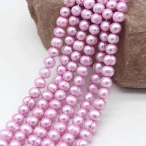 Shop Pearl Rondelle Beads! Pink Ring Round Freshwater Pearls,8-9mm Round Pearl,Potato Ringed Pearls,Natural Pearl Beads,Loose Pearl Beads-15.5inches-50PCS-BHY005-13 | Natural genuine rondelle Pearl beads for beading and jewelry making.  #jewelry #beads #beadedjewelry #diyjewelry #jewelrymaking #beadstore #beading #affiliate #ad
